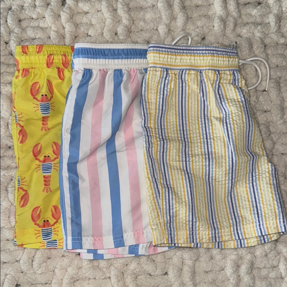 (3) pairs of Janie & Jack boys size 8 swim trunks-all VGUC. 🦞